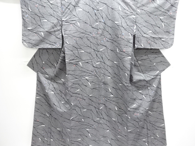JAPANESE KIMONO / UNUSED TSUMUGI / LEAF 